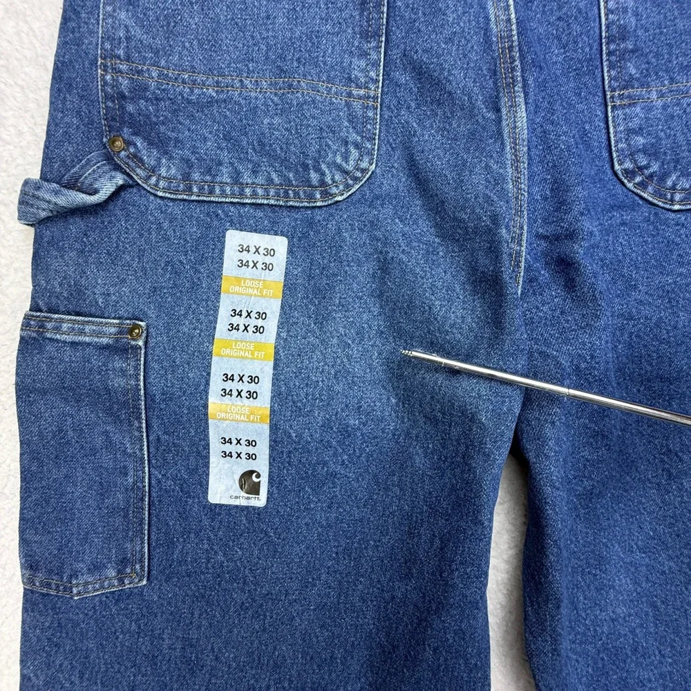 Carhartt Double Front Washed Logger Dungaree Jeans B73 DST Darkstone 34x30 NWT